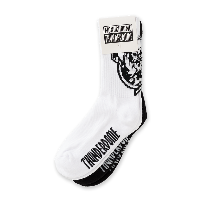Thunderdome Monochrome Socks 2-pack - gabber hardcore merchandise