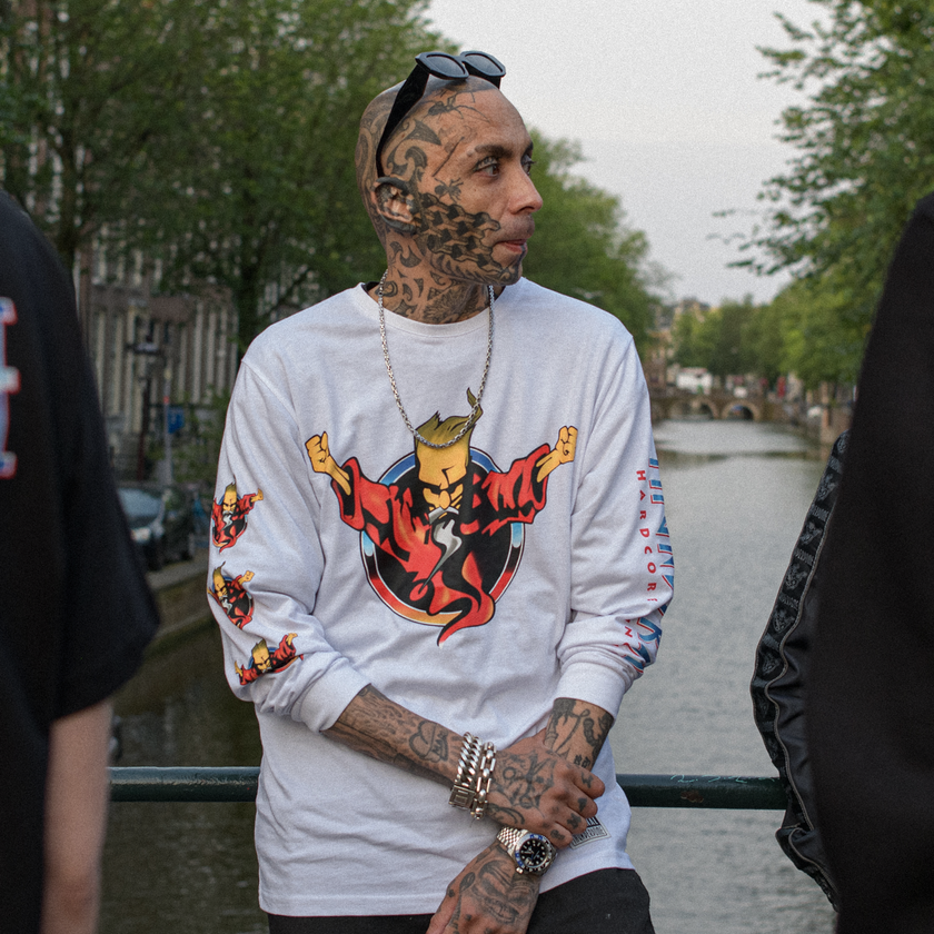 Thunderdome Original Longsleeve white - gabber hardcore merchandise