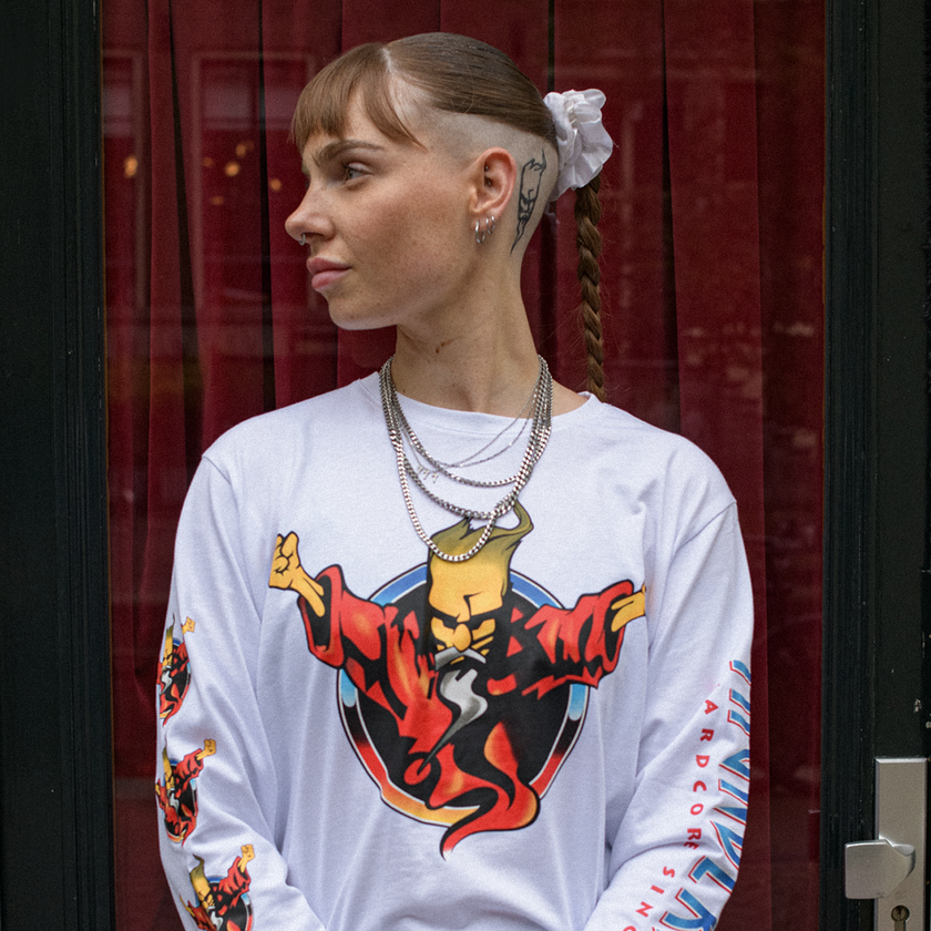 Thunderdome Original Longsleeve white - gabber hardcore merchandise