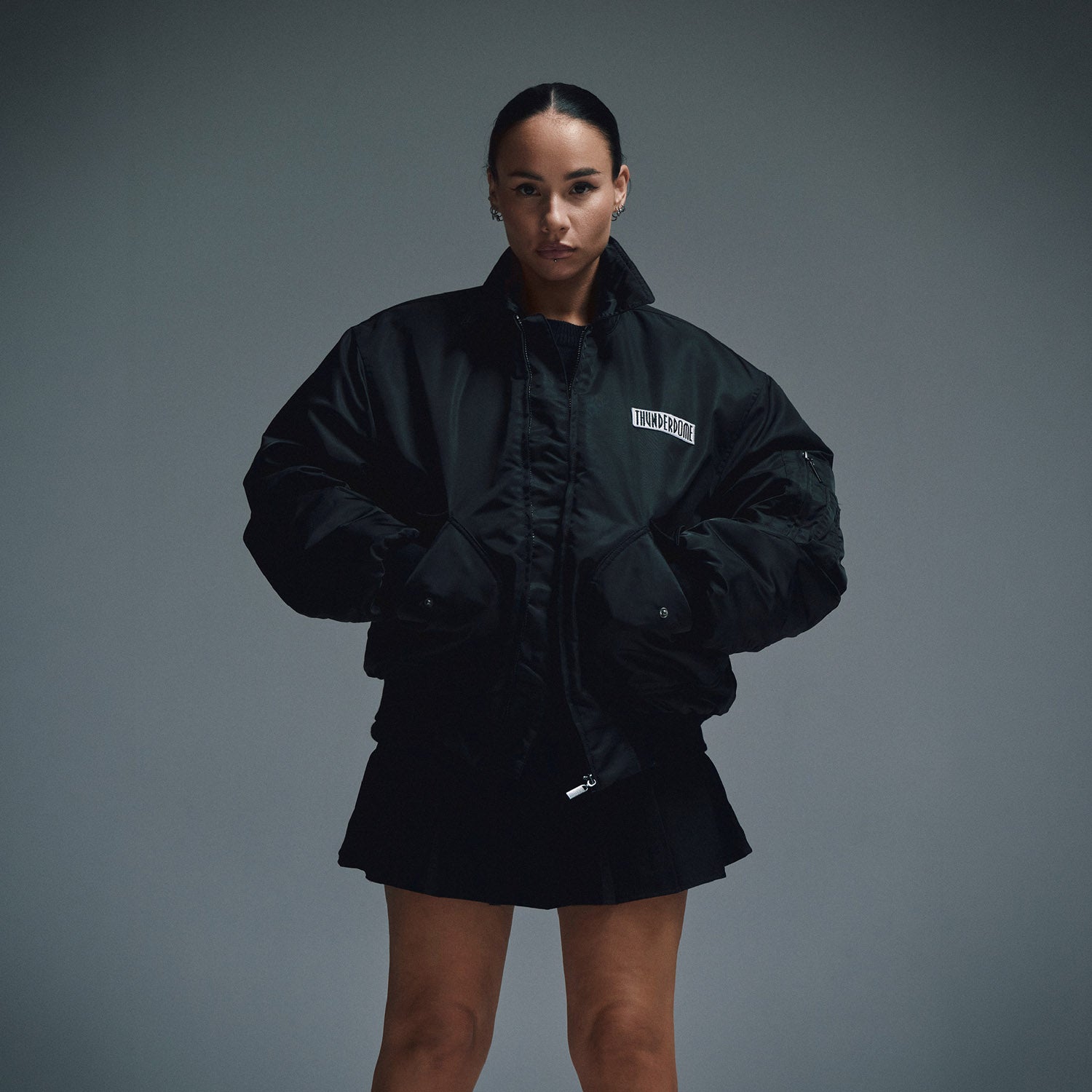 Thunderdome Monochrome Bomber Jacket | Hardcore Gabber Jacket