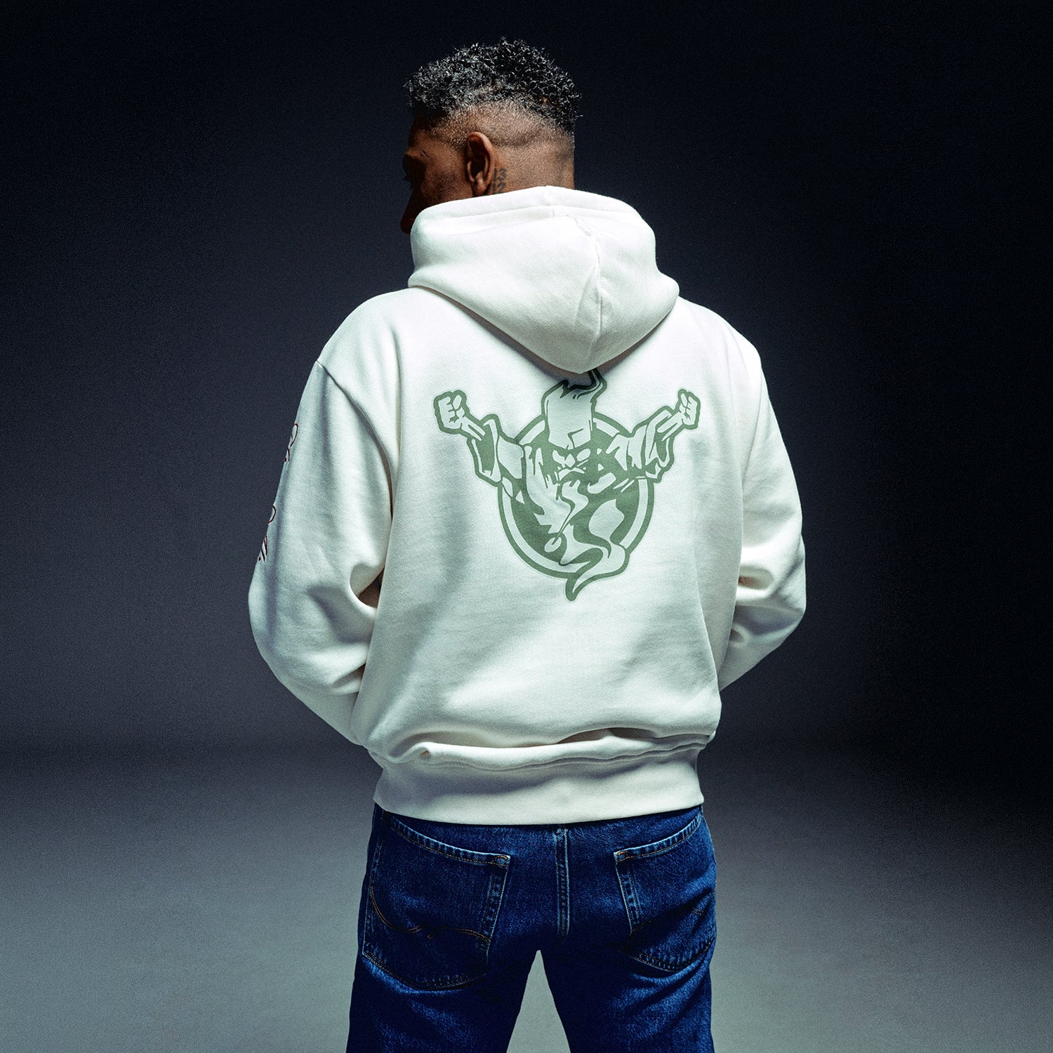 00’s Phenomenon Thunder Hooded Scalf Thunderdome Hoodie Off-White – Wizard Print | Official Hardcore