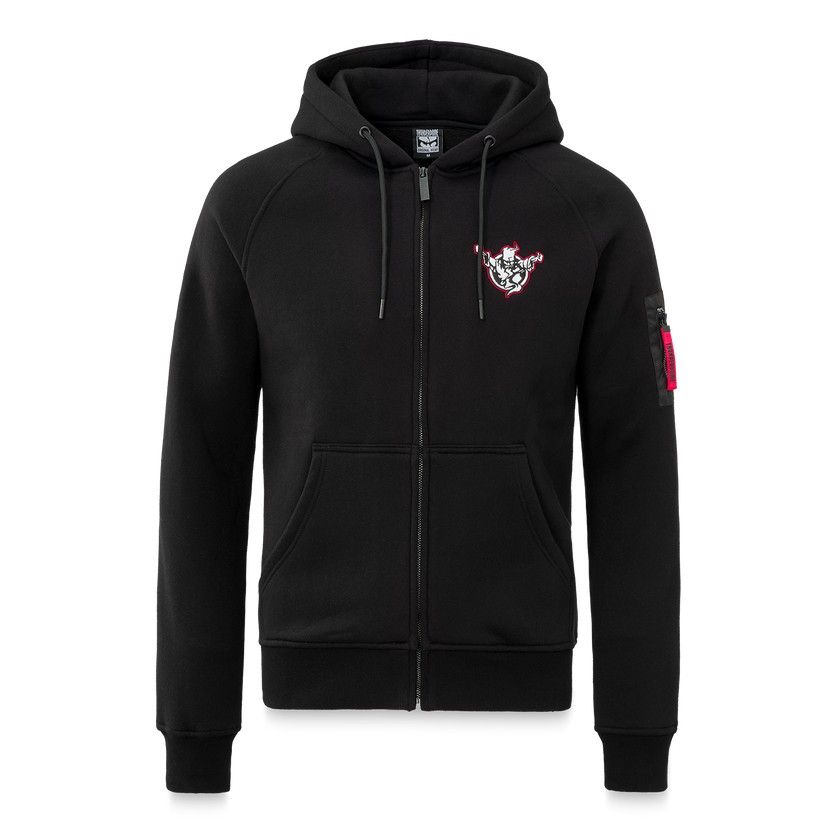 Thunderdome hooded zip black/red