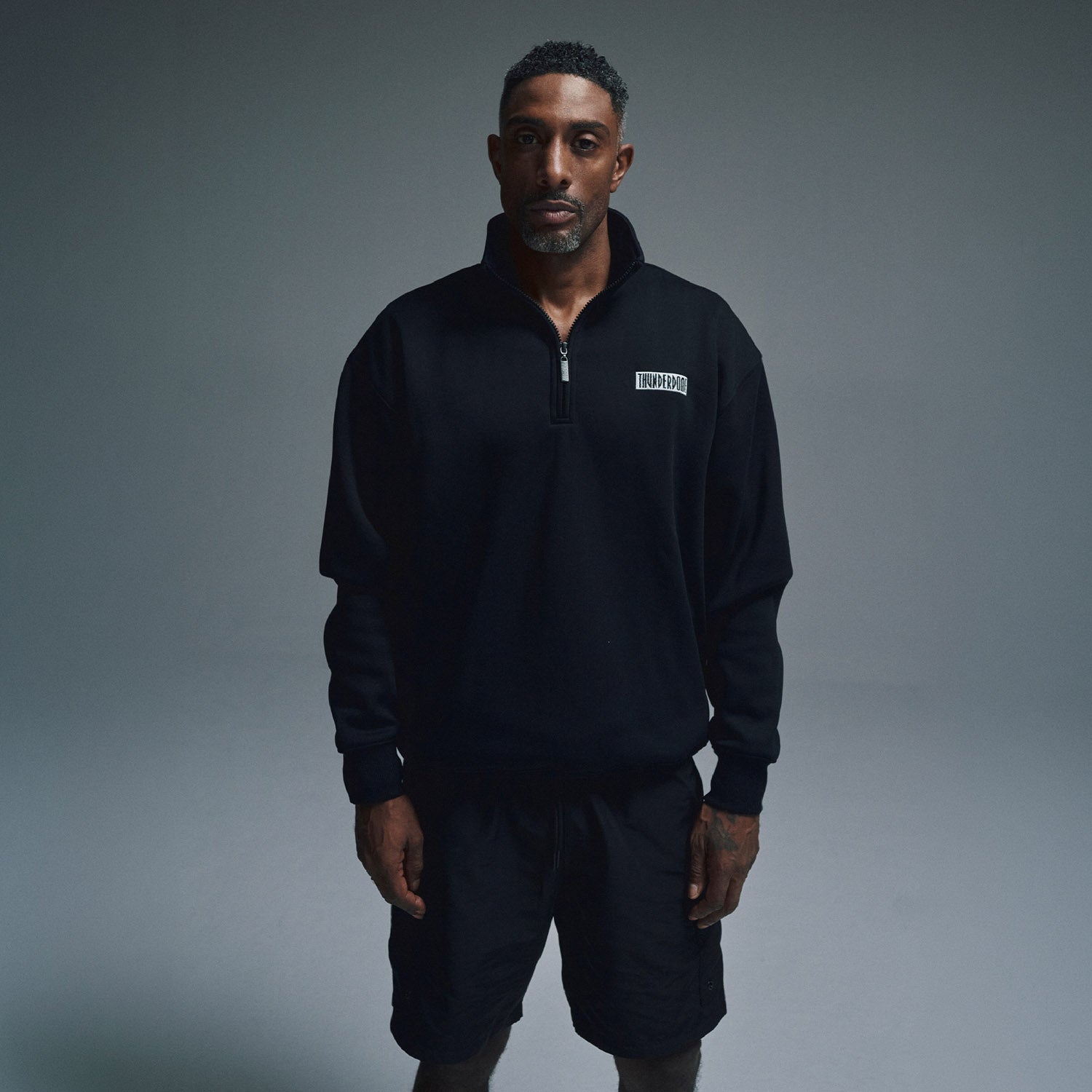 Thunderdome Monochrome Quarter Zip | Hardcore Gabber Half-Zip