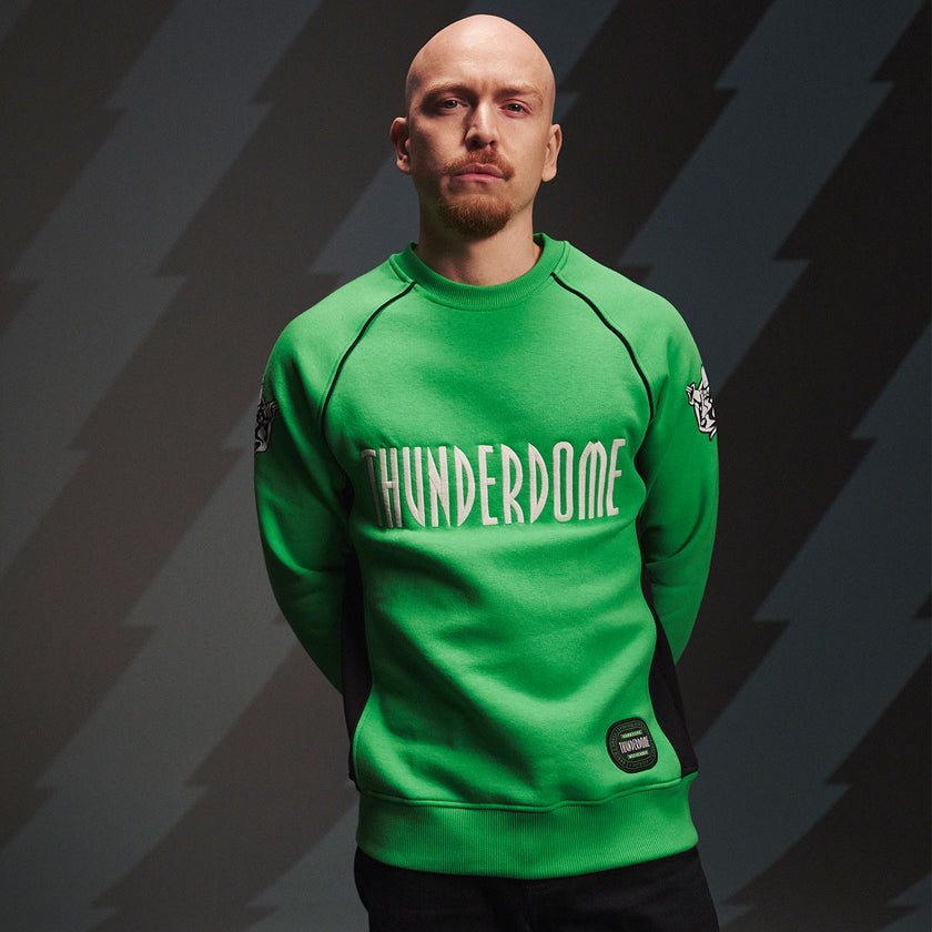 Thunderdome Green crewneck - gabber hardcore merchandise