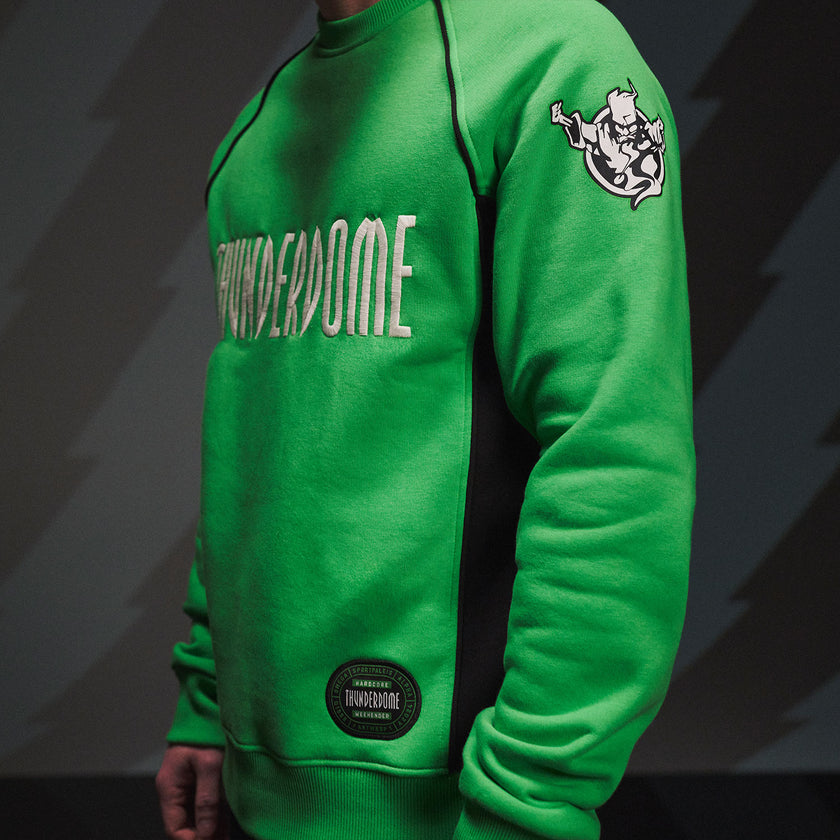 Thunderdome Green crewneck - gabber hardcore merchandise