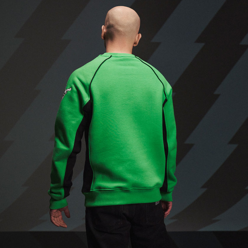 Thunderdome Green crewneck - gabber hardcore merchandise