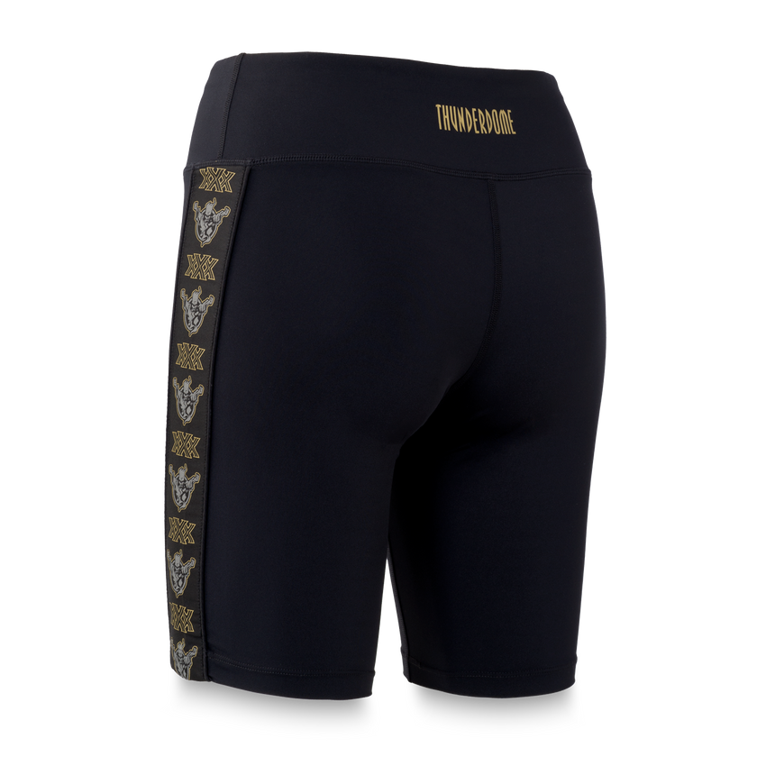 Thunderdome biker short black/tape - gabber hardcore merchandise