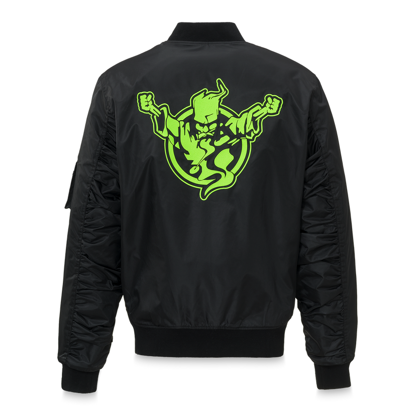 Thunderdome bomber black/fluor green - gabber hardcore merchandise