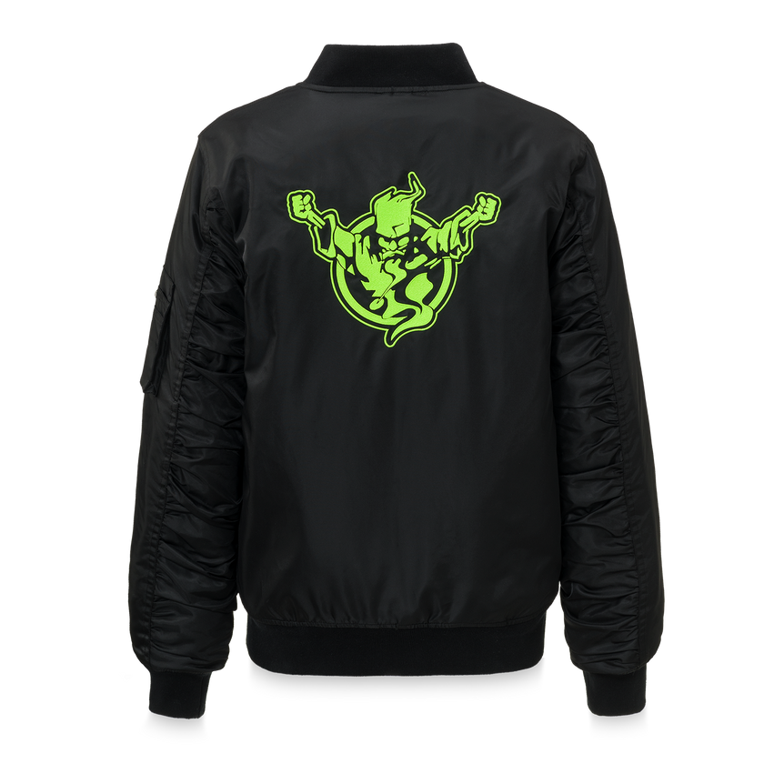 Thunderdome bomber black/fluor green - gabber hardcore merchandise
