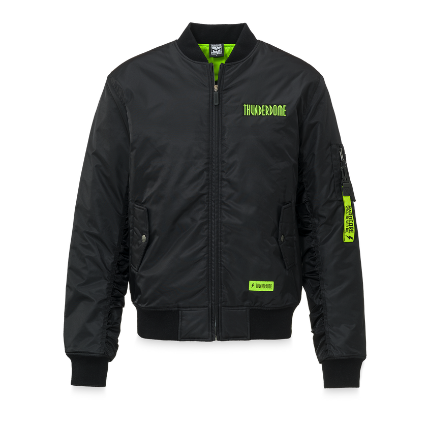 Thunderdome bomber black/fluor green - gabber hardcore merchandise
