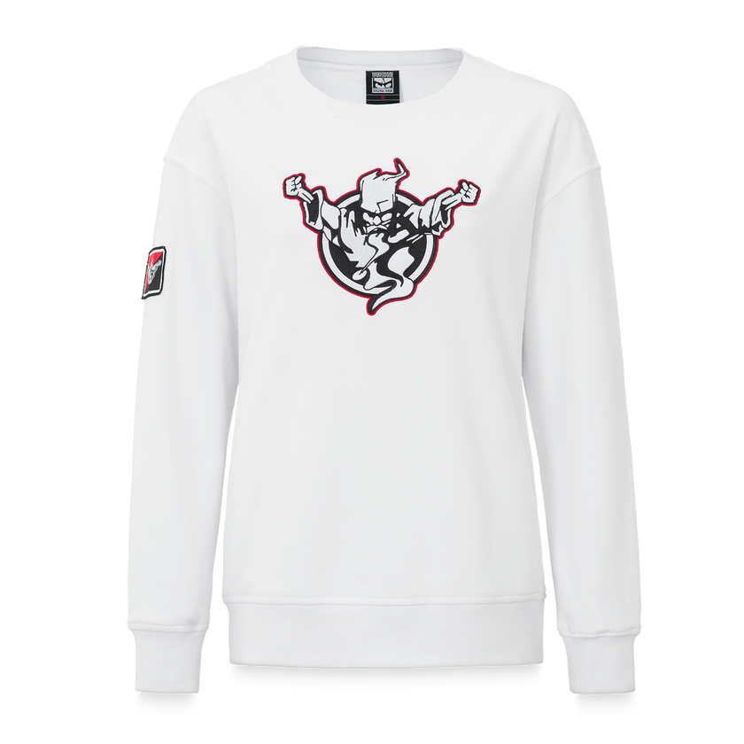 Thunderdome crewneck white/red - gabber hardcore merchandise