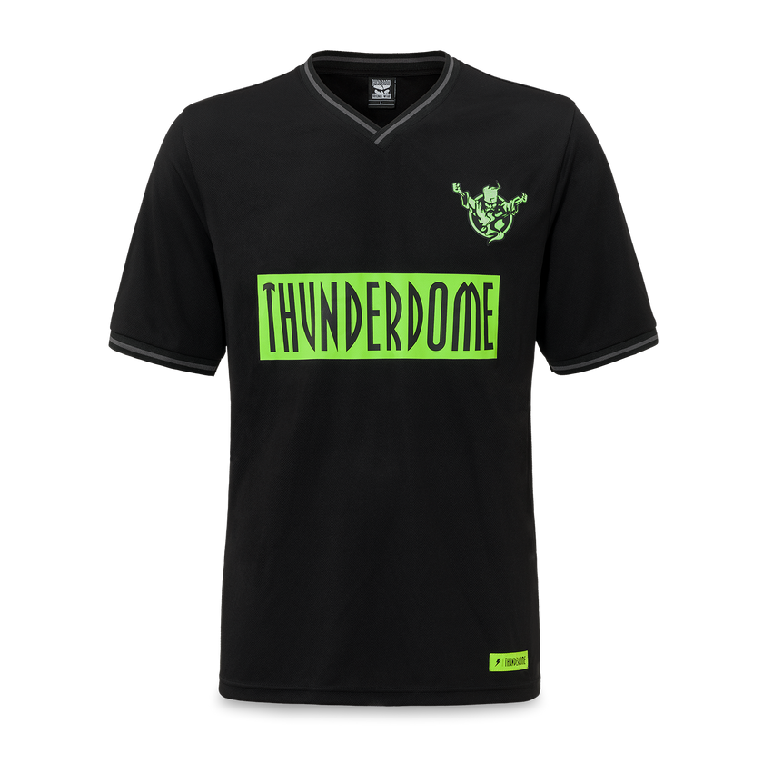 Thunderdome football shirt black/fluor green - gabber hardcore merchandise