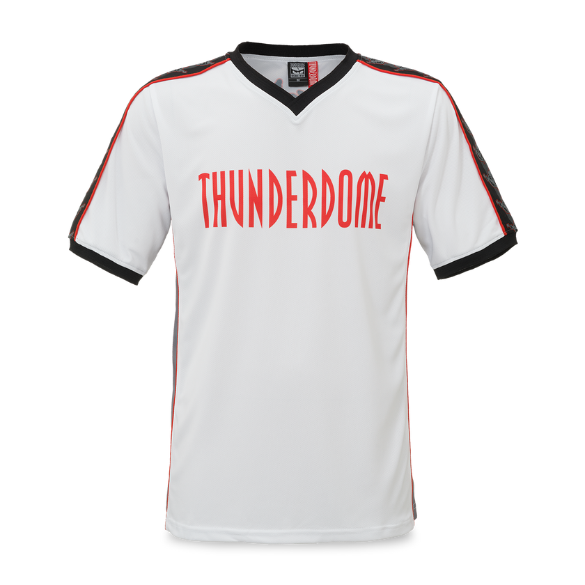 Thunderdome football shirt white - gabber hardcore merchandise