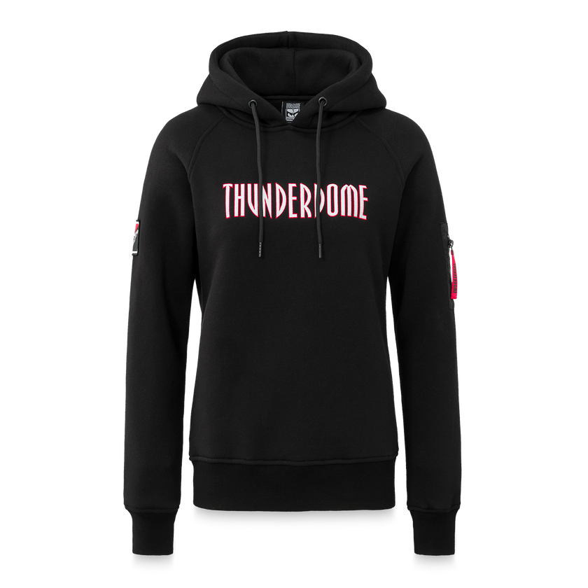 Thunderdome hoodie black/red - gabber hardcore merchandise