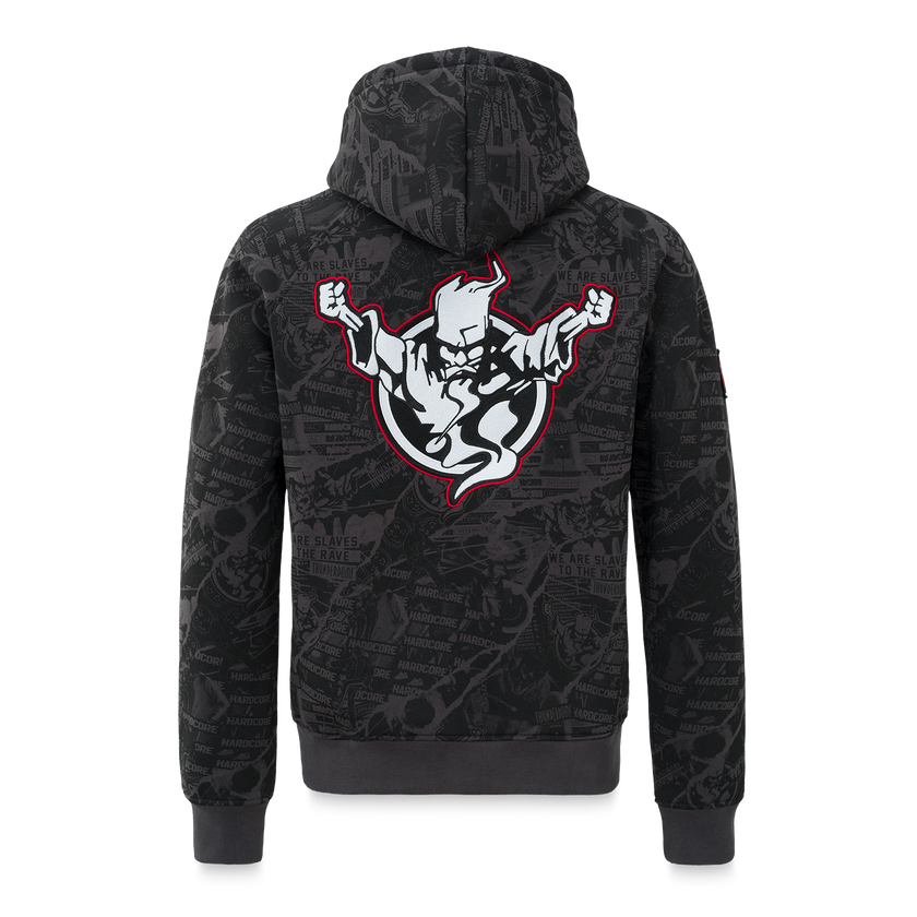 Thunderdome hoodie dark grey/white - gabber hardcore merchandise