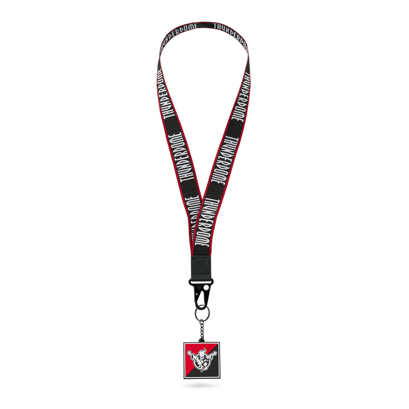 Thunderdome lanyard keychain set black/red - gabber hardcore merchandise