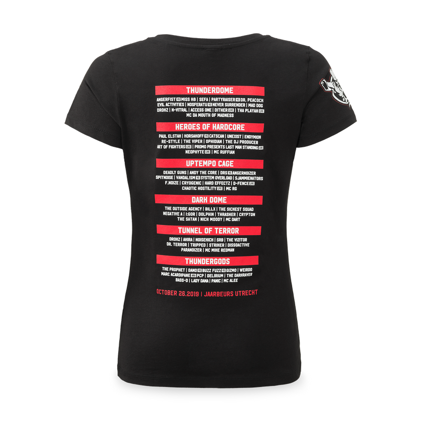 Thunderdome line-up t-shirt black - gabber hardcore merchandise
