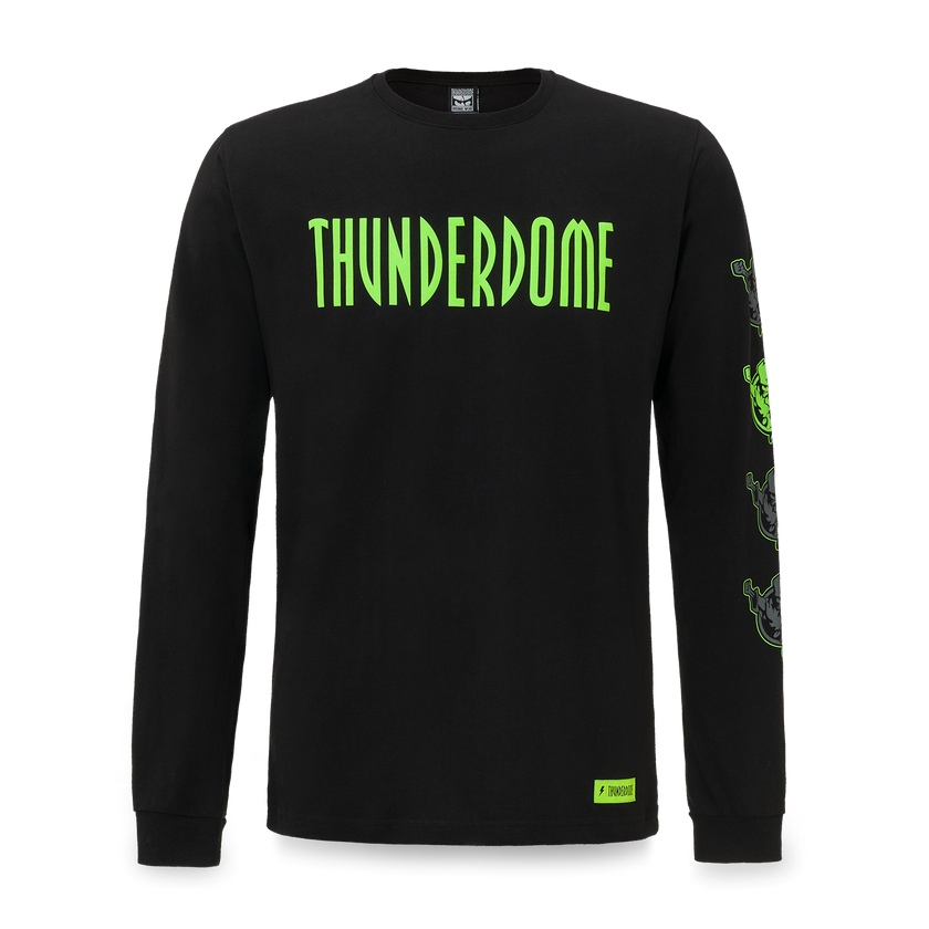 Thunderdome longsleeve black/fluor green - gabber hardcore merchandise