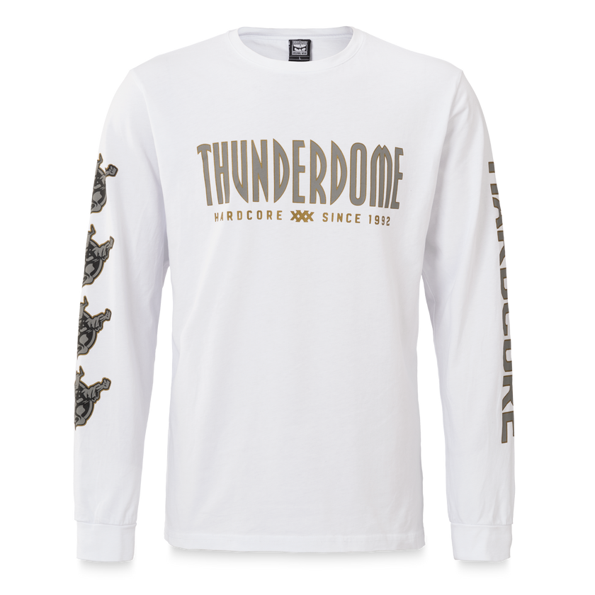 Thunderdome longsleeve white - gabber hardcore merchandise