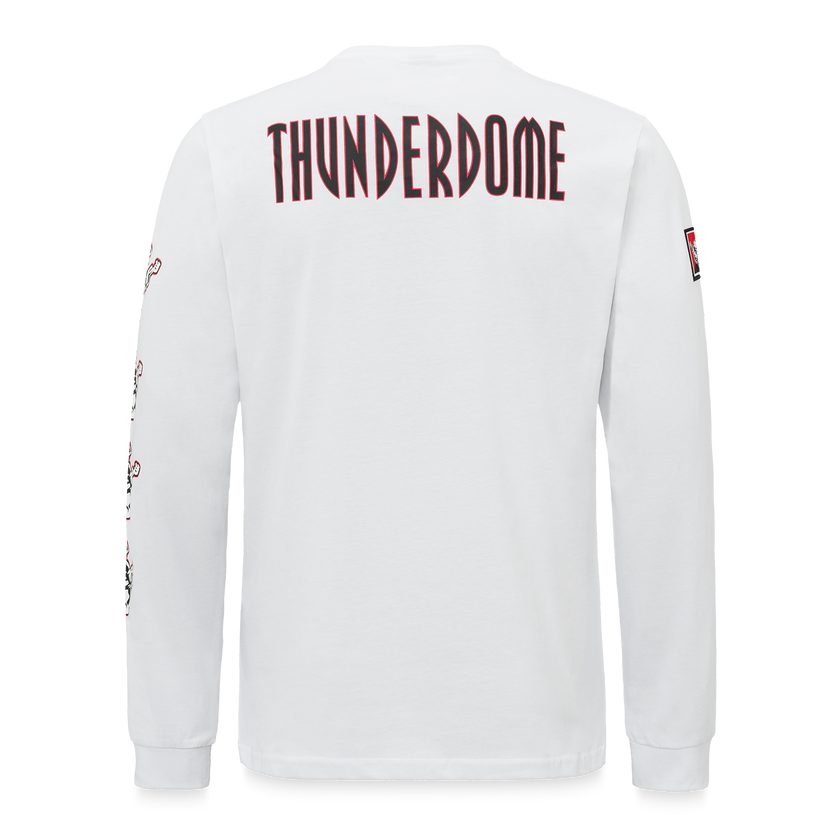 Thunderdome longsleeve white/red - gabber hardcore merchandise
