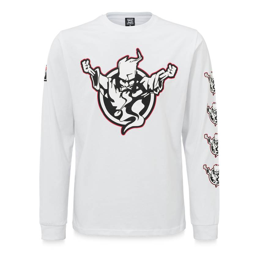 Thunderdome longsleeve white/red - gabber hardcore merchandise