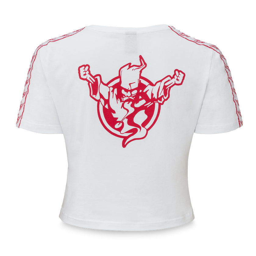 Thunderdome short tee white/red - gabber hardcore merchandise