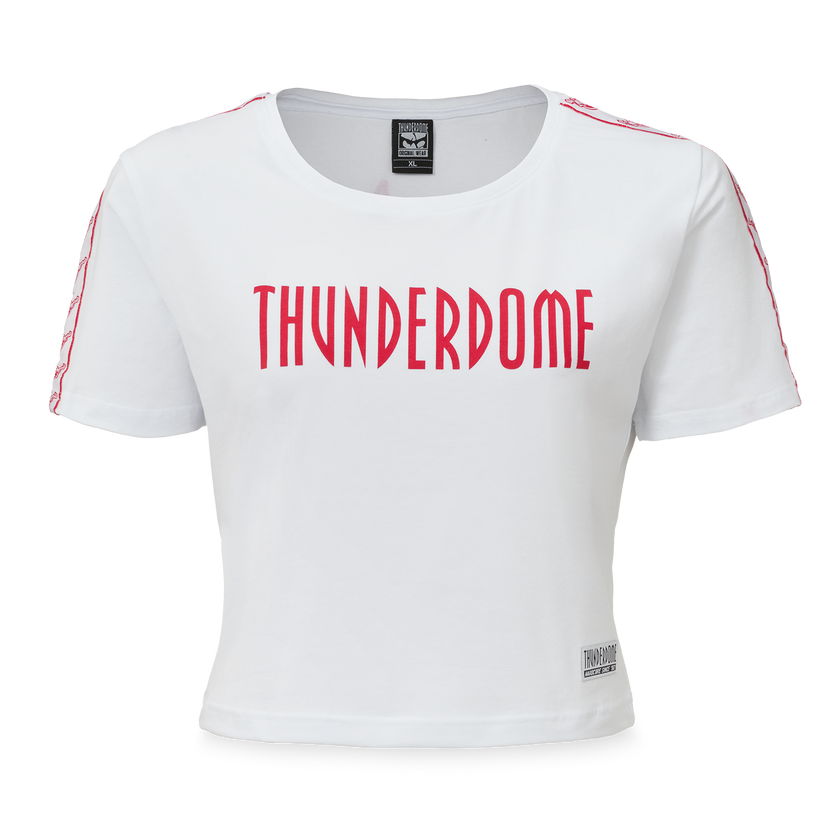 Thunderdome short tee white/red - gabber hardcore merchandise
