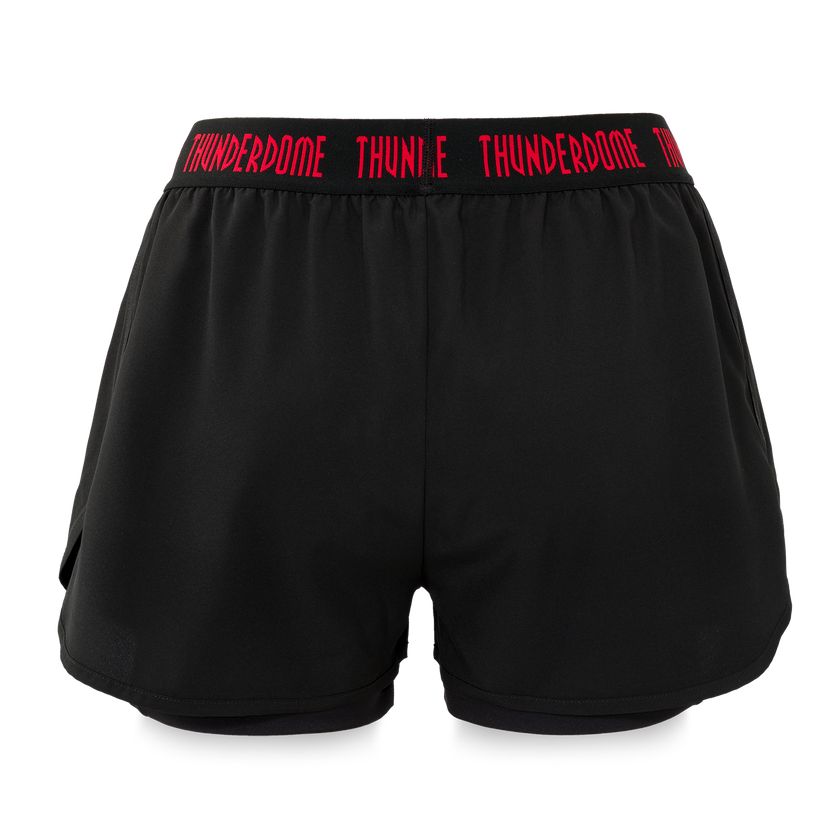 Thunderdome shorts black/red - gabber hardcore merchandise