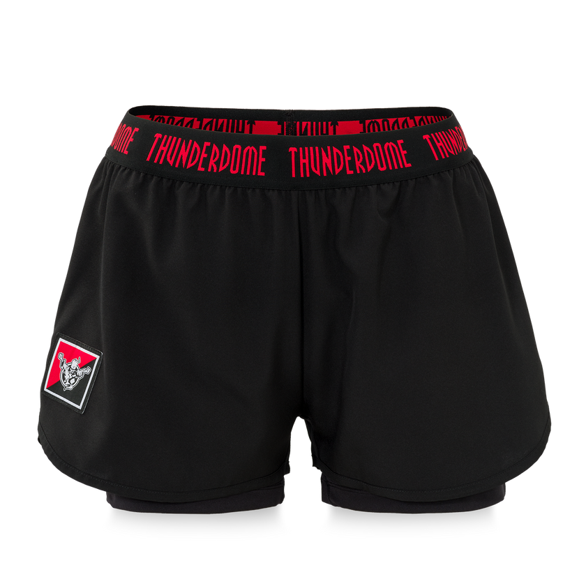 Thunderdome shorts black/red - gabber hardcore merchandise