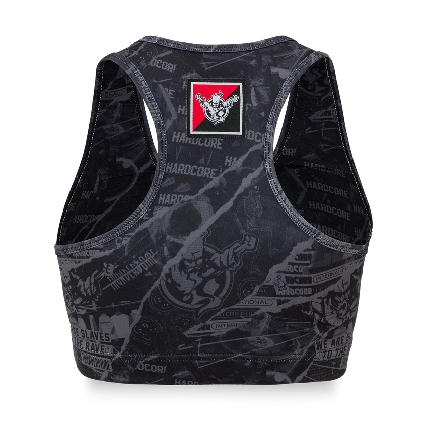 Thunderdome sport bra grey/white - gabber hardcore merchandise