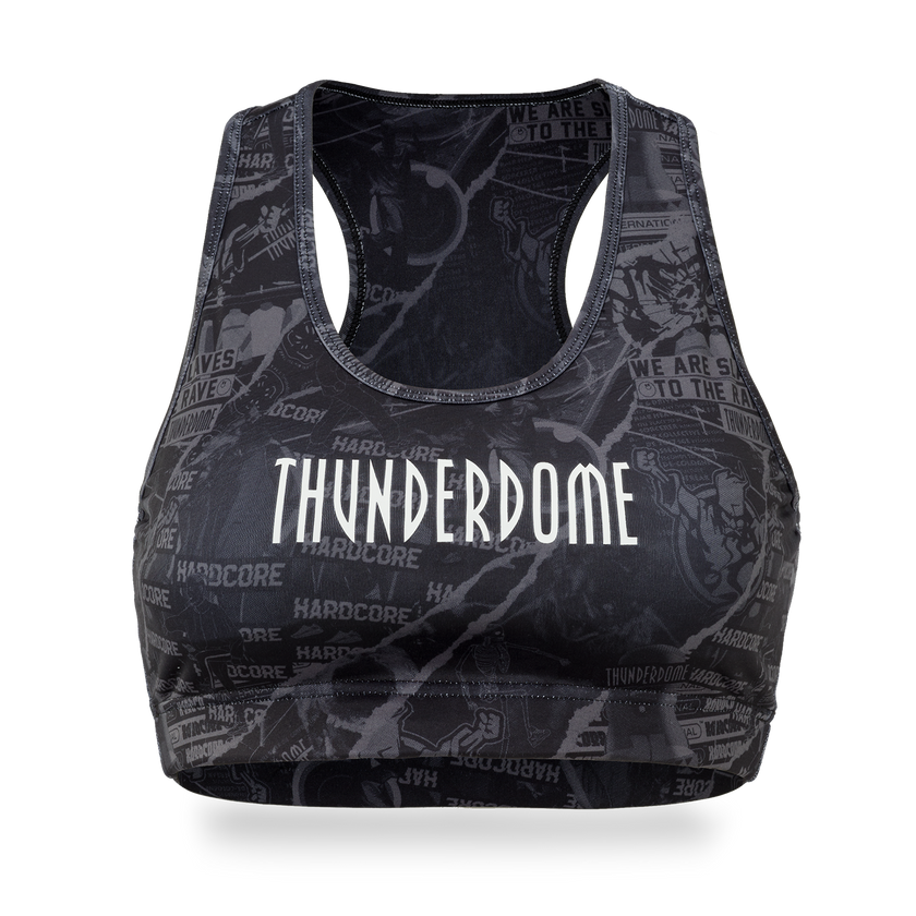 Thunderdome sport bra grey/white - gabber hardcore merchandise