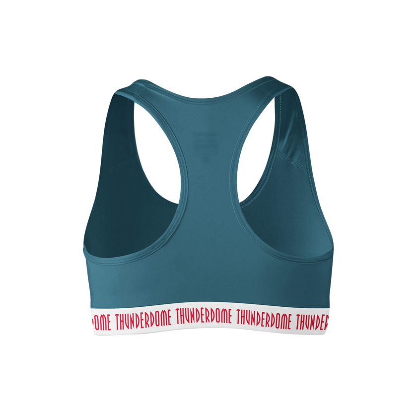 Thunderdome sport bra teal/red - gabber hardcore merchandise