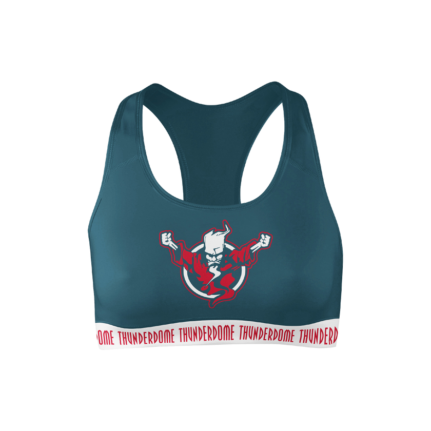 Thunderdome sport bra teal/red - gabber hardcore merchandise