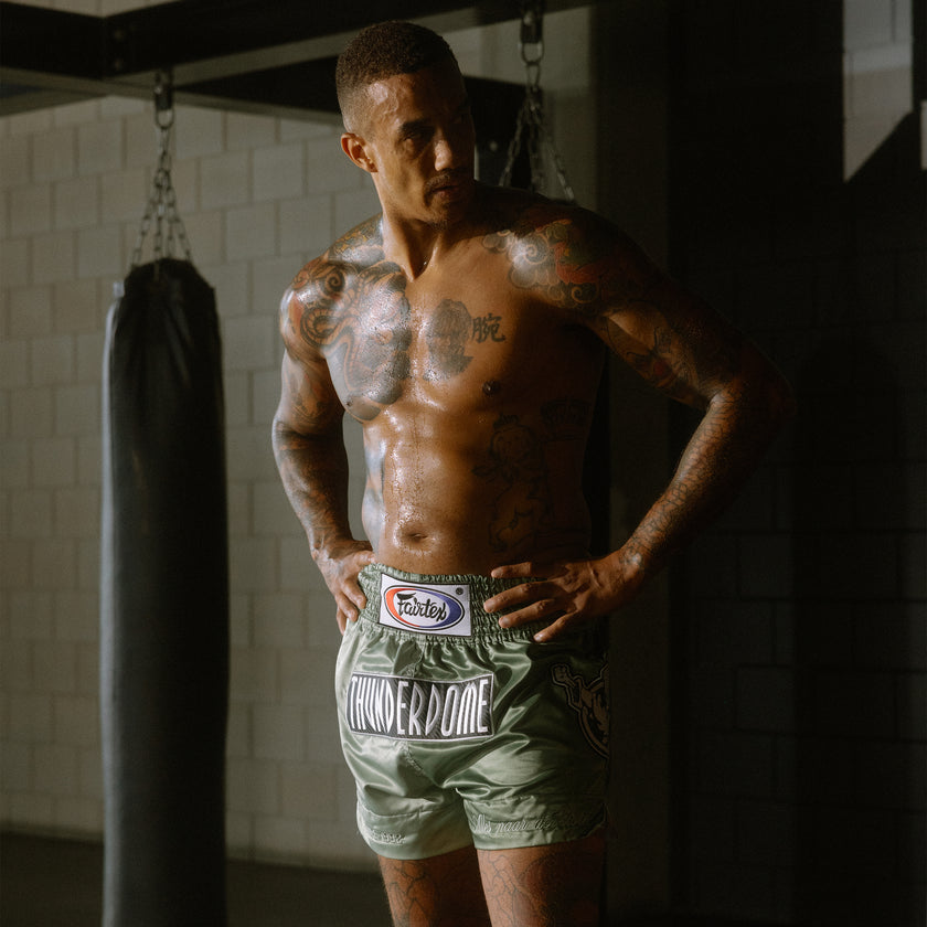 Thunderdome x Fairtex Green Muay Thai Shorts