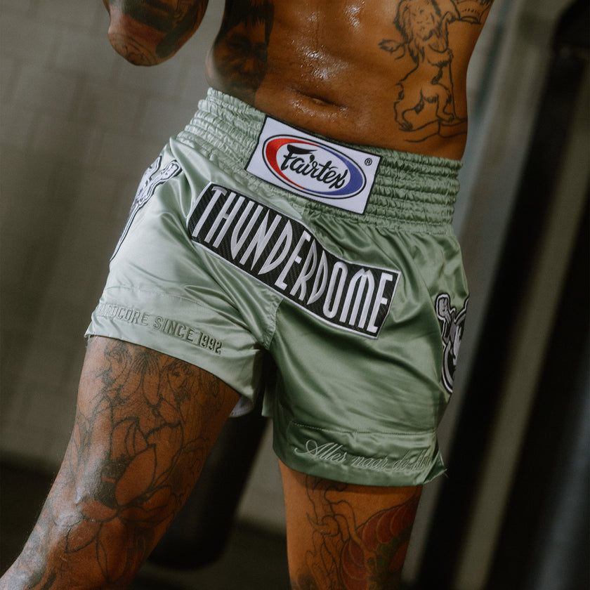 Thunderdome x Fairtex Green Muay Thai Shorts