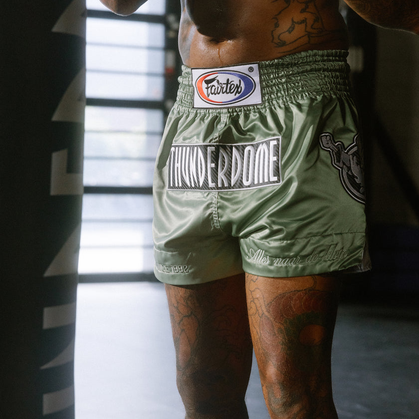 Thunderdome x Fairtex Green Muay Thai Shorts