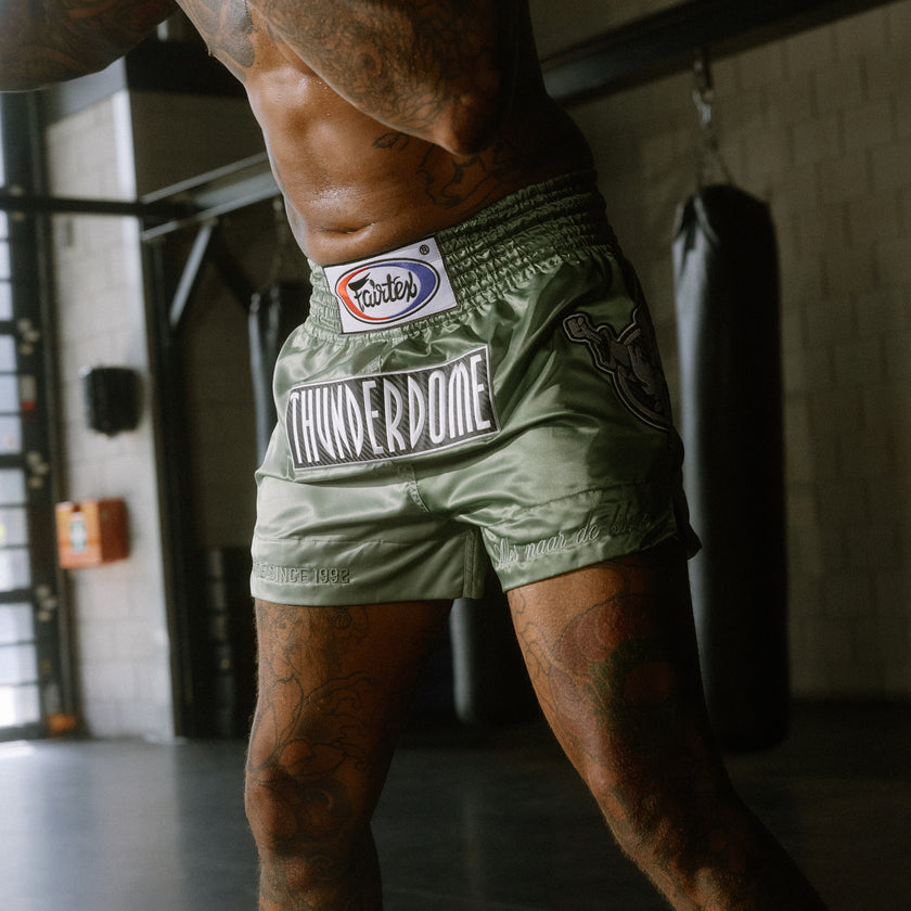 Thunderdome x Fairtex Green Muay Thai Shorts